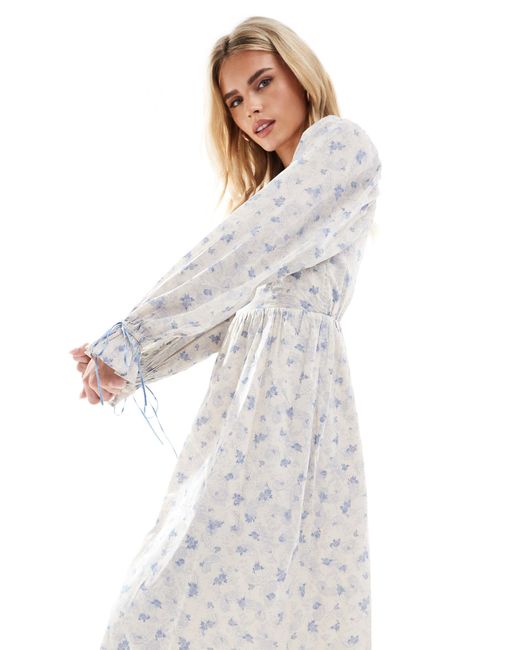 Miss Selfridge White Milkmaid Maxi Dress