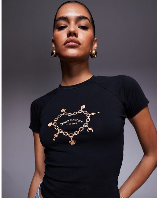 Juicy Couture Blue – knapp geschnittenes t-shirt