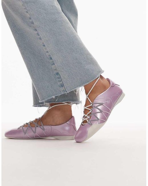 Jeffrey Campbell Gray Sneakerina Shoes With Laces