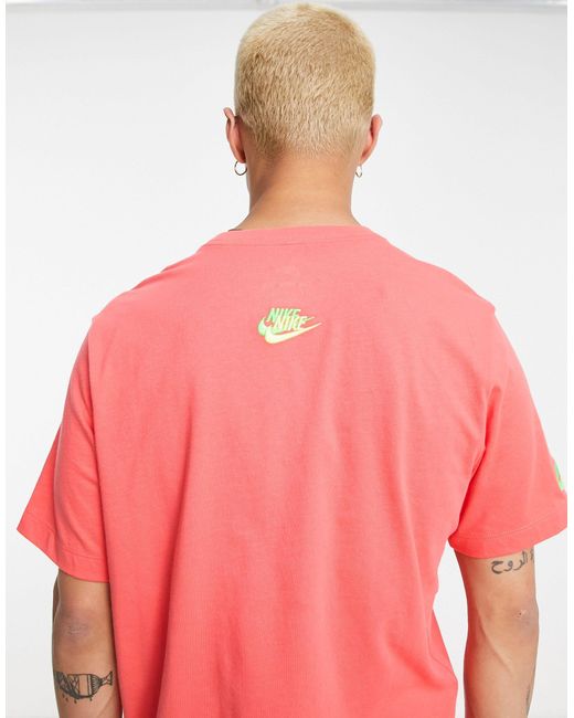 Nike – essentials+ – t-shirt mit mehreren logos in Orange für Herren | Lyst  DE