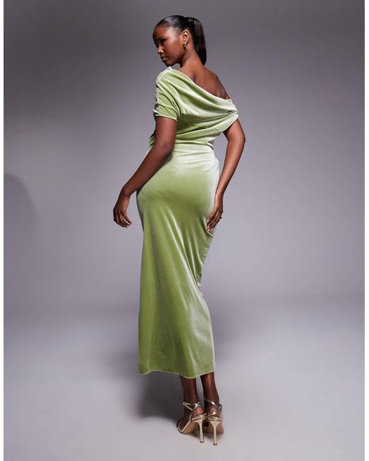 ASOS Green – samt-midikleid