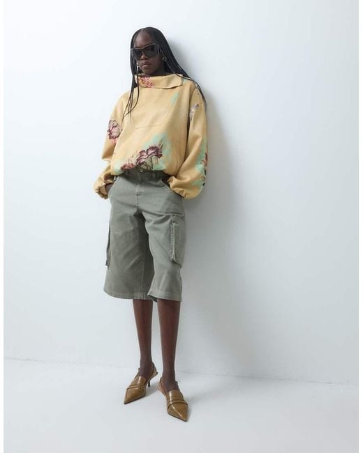 ASOS Green Bermuda Longer Cargo Shorts