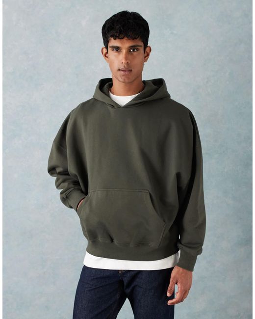 ASOS – hochwertiger, schwerer kapuzenpullover in Gray für Herren