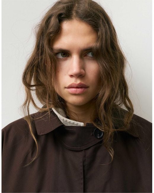 Pull&Bear Brown – oversize-trenchcoat