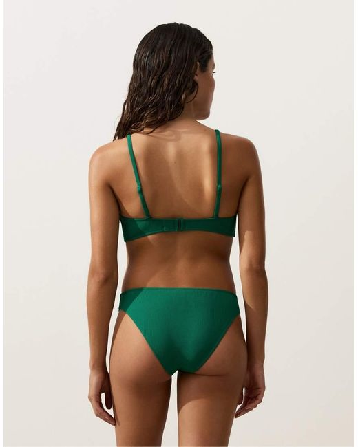 Oysho Natural Piqué Triangle Bikini Top