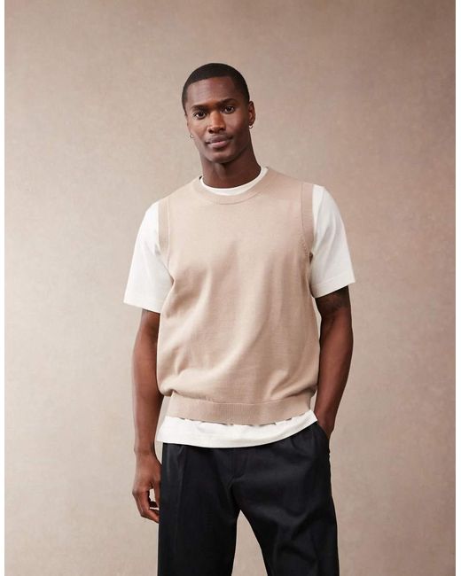 Maglione Senza Maniche Comodo Leggero Color Pietra di ASOS in Pink da Uomo