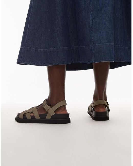 TOPSHOP Blue Jason Flat Sandals
