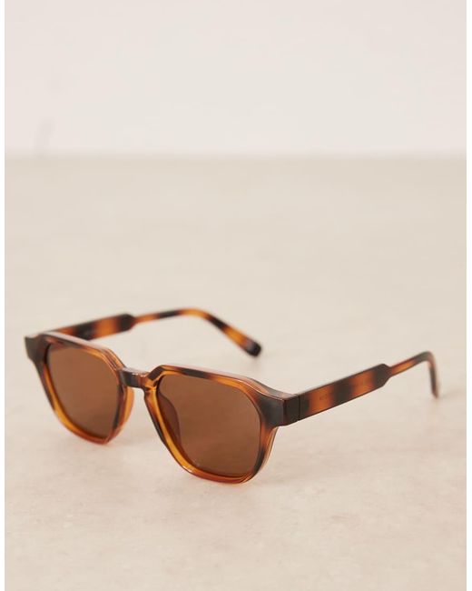 ASOS Black Hexagon Sunglasses for men