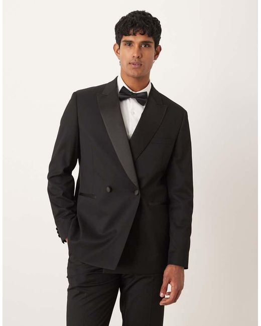 ASOS Black Regular Tuxedo Suit Jacket for men