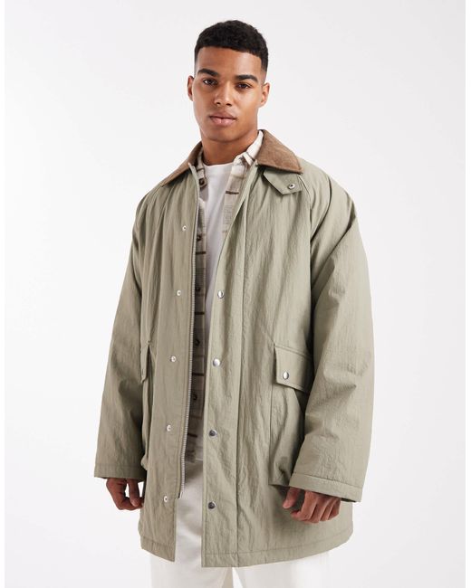 ASOS White Oversized Mid Length Barn Jacket for men