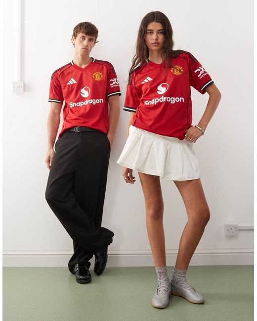 Camiseta Roja De La Primera Equipación Del Manchester United De La Temporada 25/26 De Adidas Football-Rojo Adidas Originals de hombre de color Red