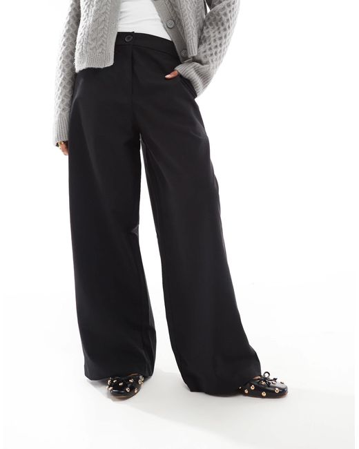 ASOS White Asos Design Petite Tailored Relaxed Straight Leg Pants