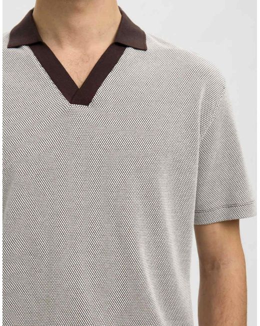 Polo De -Marrón SELECTED de hombre de color White