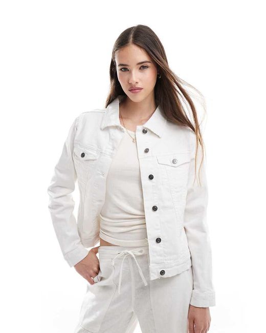 Brave Soul White Denim Jacket