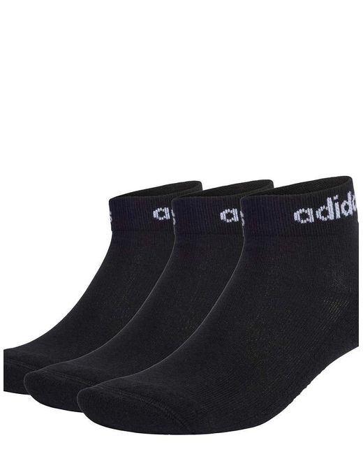 Adidas Originals Blue Think Linear Ankle Socks 3 Pairs