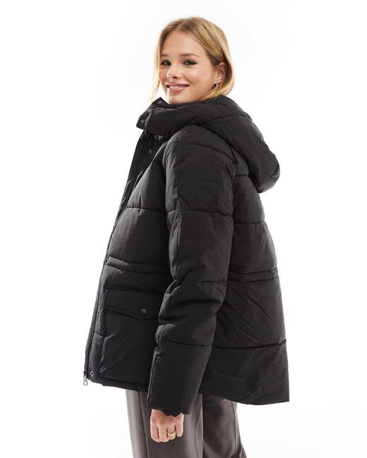 Vero Moda Black Short Hooded Padded Jacket