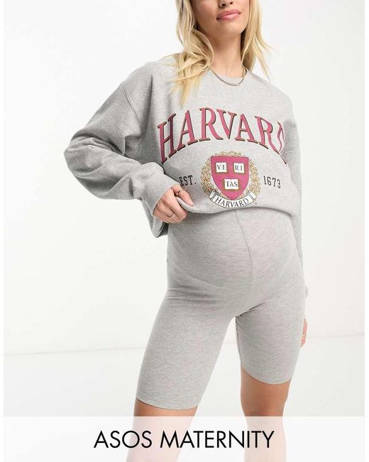ASOS Gray Asos Design Maternity Over The Bump Basic legging Shorts