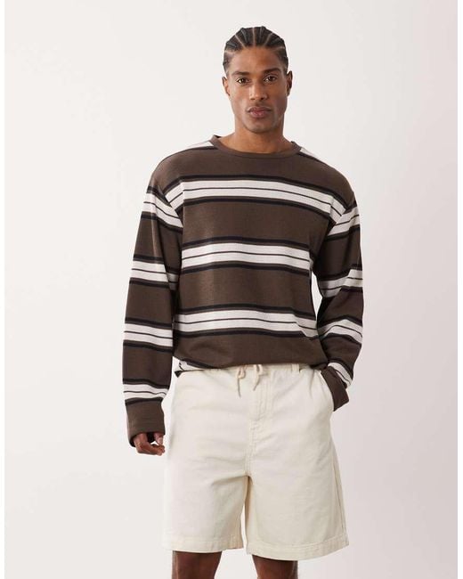 ASOS Natural Mid Length Jorts for men