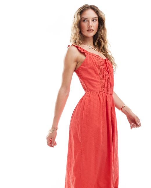 Miss Selfridge Red – maxikleid im folklorestil