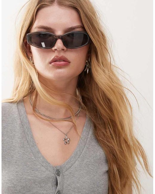 Gafas De Sol Verdes Rectangulares De Weekday de color Brown