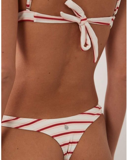Rhythm Brown Tami Stripe High Waisted Bikini Bottoms