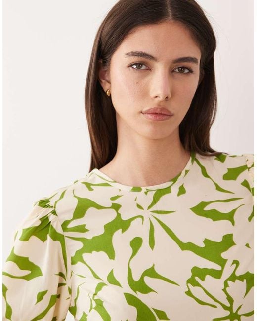 Wednesday's Girl Green Tie Detail Short Sleeve Midaxi Dress