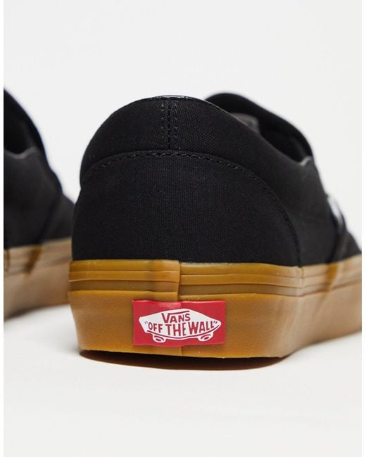 Vans Black Classic Slip On Gum Sole Sneakers for men
