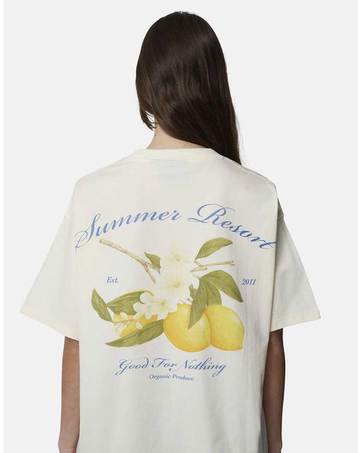 Good For Nothing White Oversized Graphic Tee