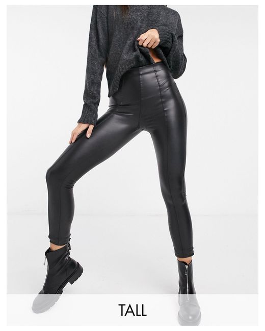 Zip Detail Leather Look legging 