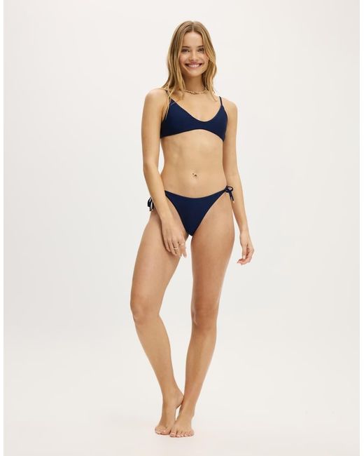 Cotton On Blue String Tie Side Brazilian Bikini Bottom