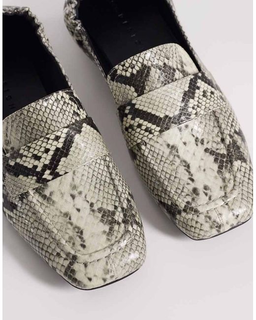 ASOS Metallic Melody Square Toe Soft Loafers