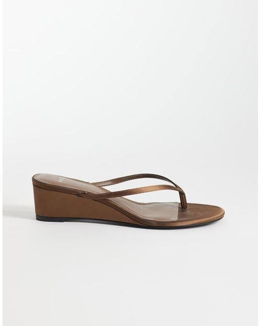 Mango Brown Thong Wedges