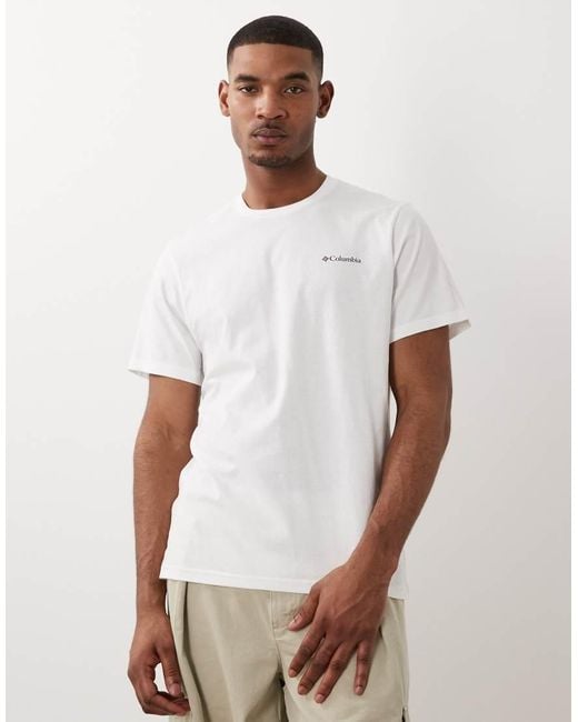 Columbia White Csc Outdoor Back Graphic T-shirt for men