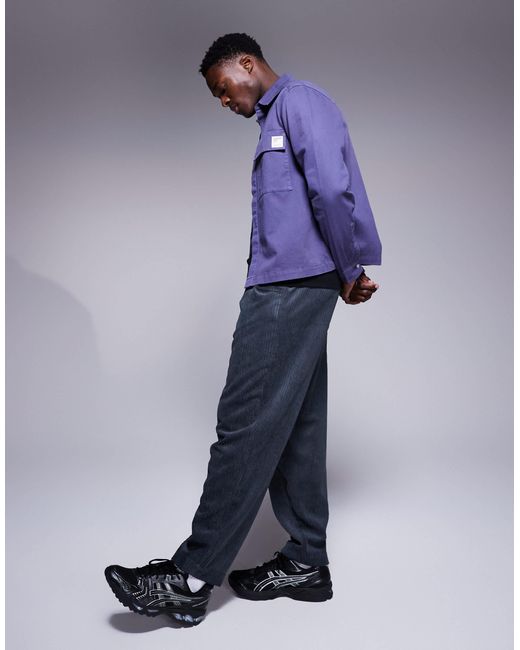 ASOS – kastige hemdjacke in Purple für Herren