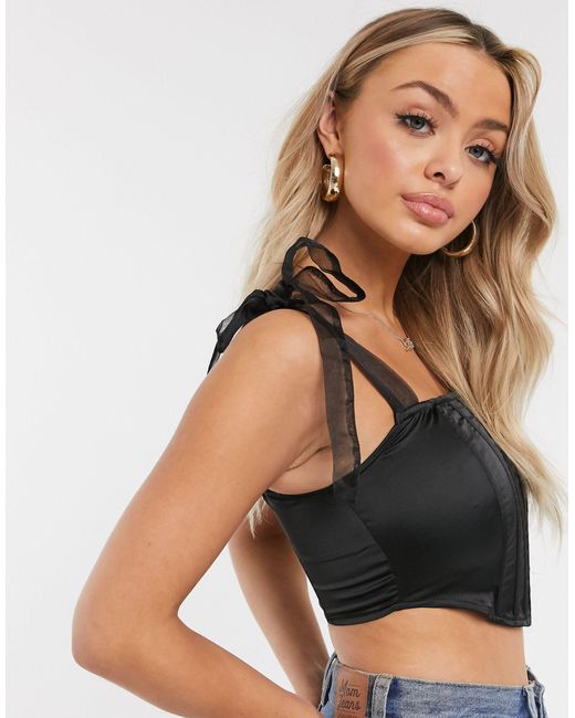 black corset bralette