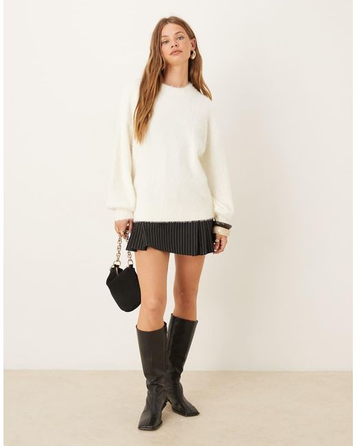 Glamorous Natural Oversized Crew Neck Jumper