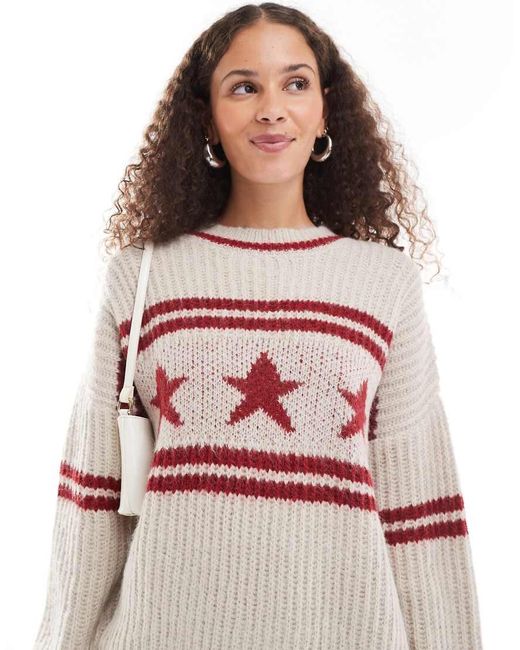 Motel Multicolor Lulees Star Motif Oversized Jumper