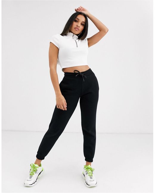 Black store petite joggers