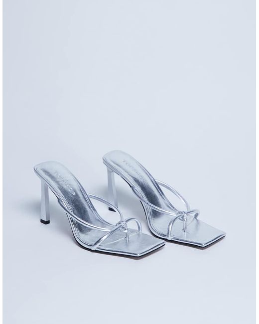 TOPSHOP White Flora Strappy Toe Loop High Heels