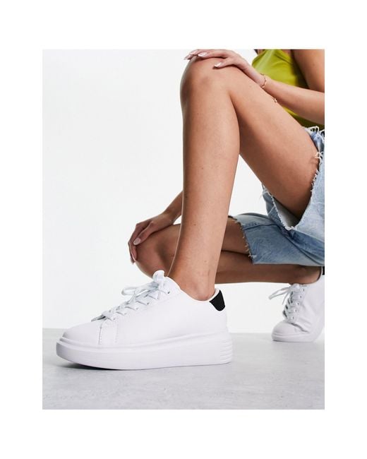 Chunky sole hotsell white trainers