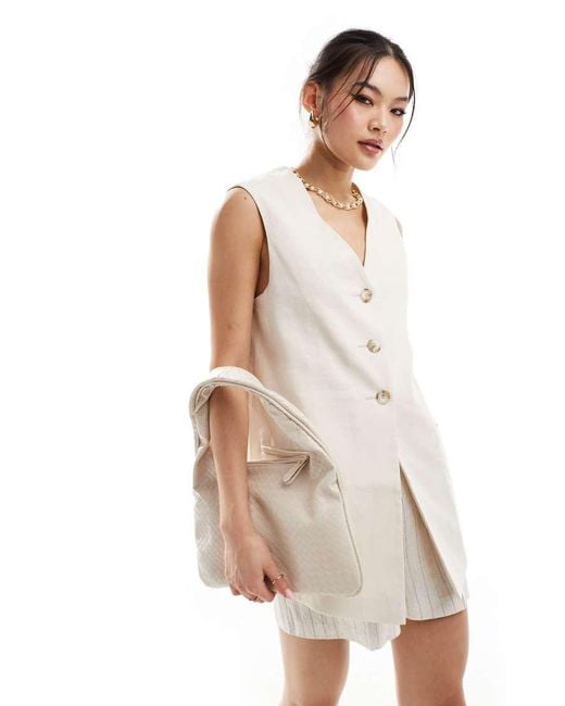 River Island Natural Longline Waistcoat