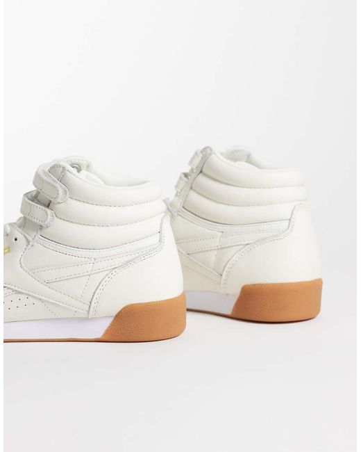Reebok White Freestyle Hi Trainers