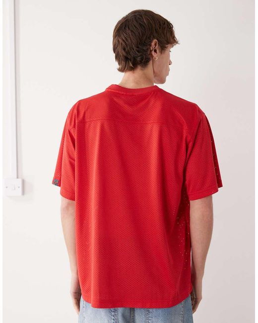 ICECREAM Red Team Football Jersey T-shirt for men