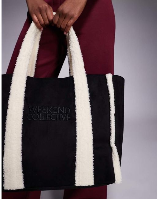 ASOS Black Weekend Collective Bag With Sherpa Design