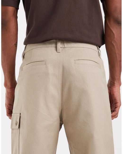 ASOS Natural Co-Ord Baggy Cargo Trousers for men