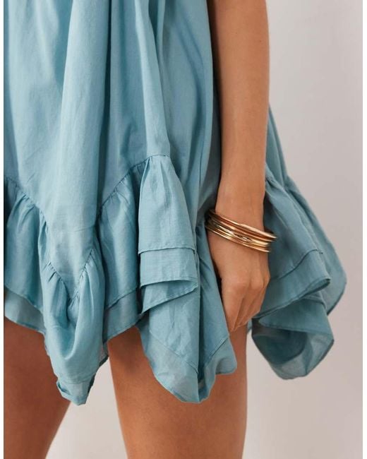 Iisla & Bird Blue Hanky Hem Mini Dress