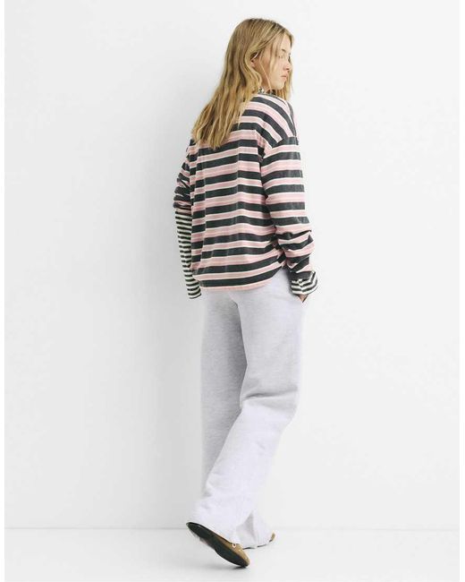 Pull&Bear White Flowy Tracksuit Bottoms
