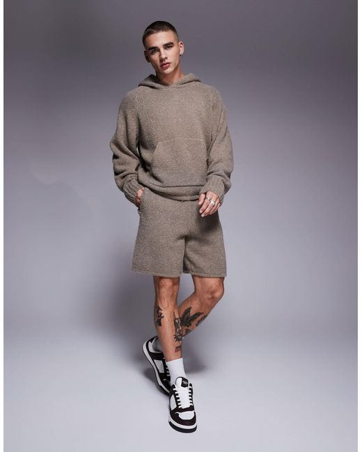 Short d'ensemble en maille bouclée - marron The Couture Club pour homme en coloris Gray