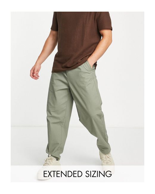 ASOS Oversized Tapered Chinos in Green for Men Lyst UK