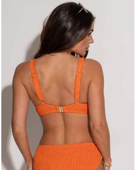 Pour Moi Orange Algarve Non Padded Underwired Textured Bikini Top